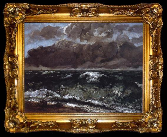 framed  Gustave Courbet The Wave, ta009-2
